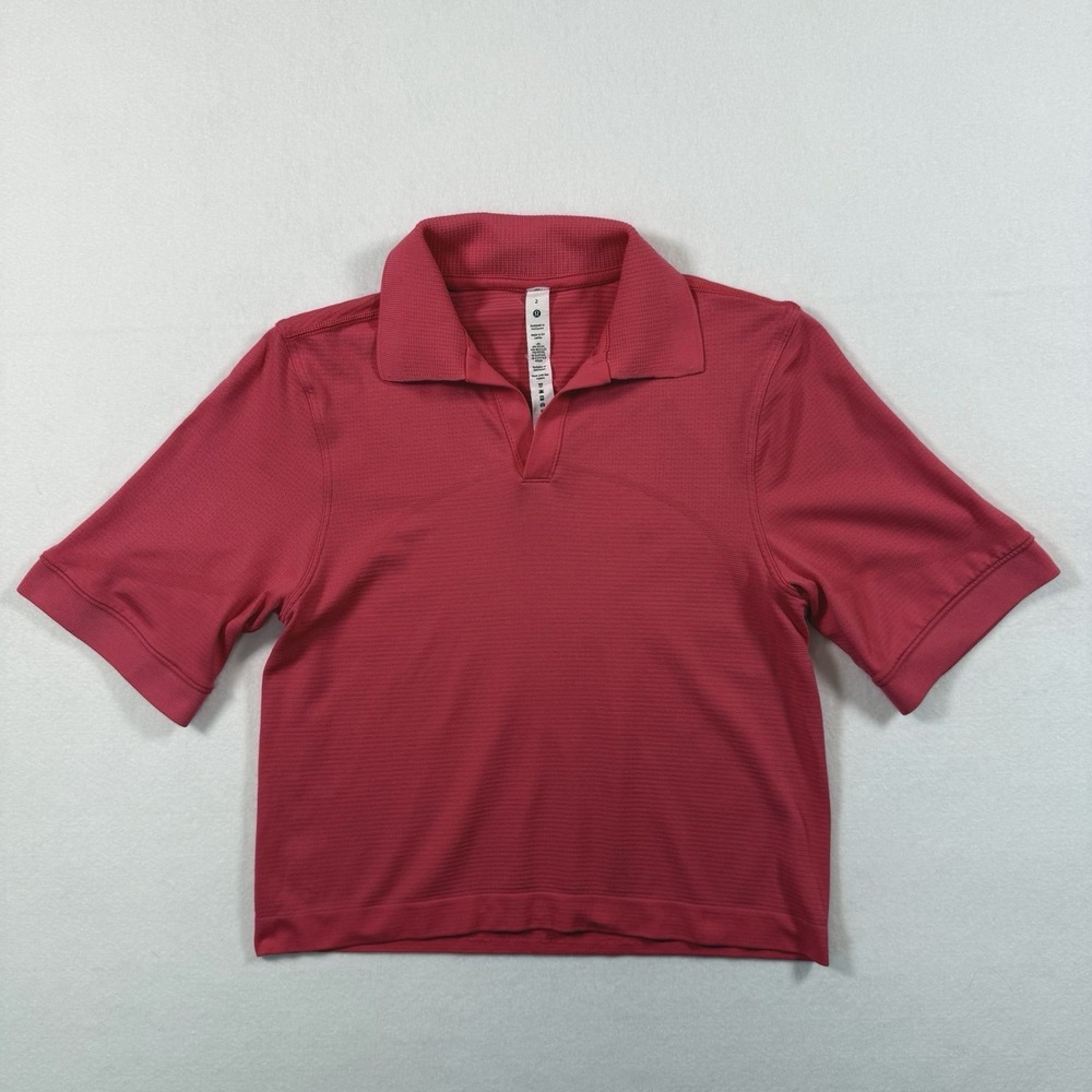 Lululemon Swiftly Tech Short Sleeve Polo Shirt Women's 2 Pink Crop Top Stretch